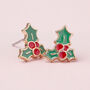 Bows And Lights Gold Plated Christmas Earring Set, thumbnail 5 of 7