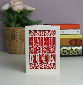 Grateful As Fuck Laser Cut Card, 4 of 11