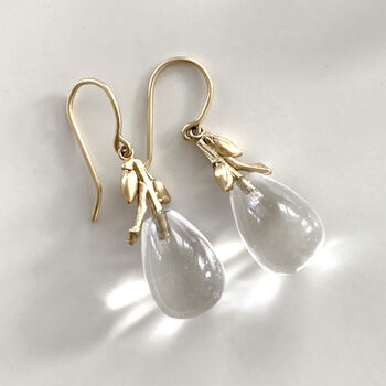 Willow Twig Drop Earrings With Crystal Quartz, 2 of 6