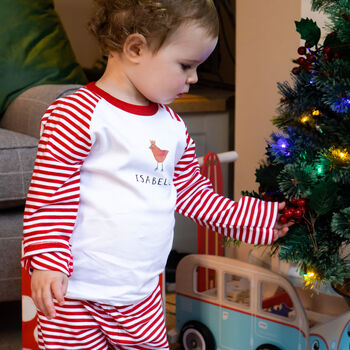 Personalised 'Christmas Robin' Pyjama Set, 3 of 3