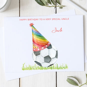 Personalised Uncle Football Birthday Card, 2 of 2