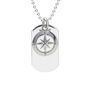 Compass Coordinates Dog Tag Silver Necklace, thumbnail 11 of 12