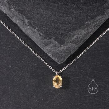 Extra Tiny Genuine Citrine Crystal Pendant Necklace, 3 of 10