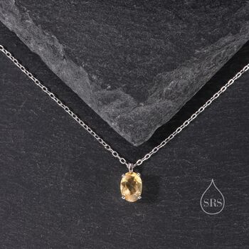 Extra Tiny Genuine Citrine Crystal Pendant Necklace, 3 of 11