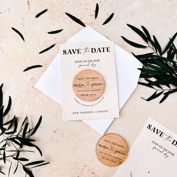 Personalised Save The Date Magnet Minimalist Cards, 9 of 10