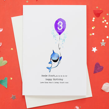 Personalised Baby Shark Age Birthday Card, 5 of 5