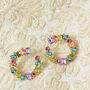 Gem Stone Circle Garland Earrings In Rainbow, thumbnail 1 of 2