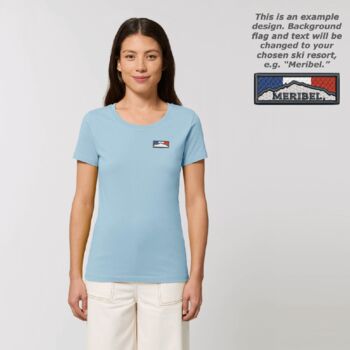 Custom Ski Resort 100% Organic Cotton Women's T Shirt, 8 of 8