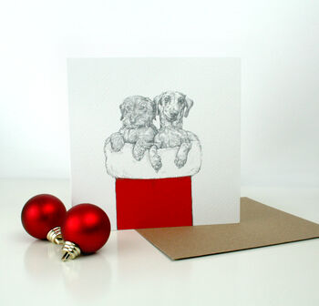 Illustrated Dachshund Friends Christmas Card, 3 of 3