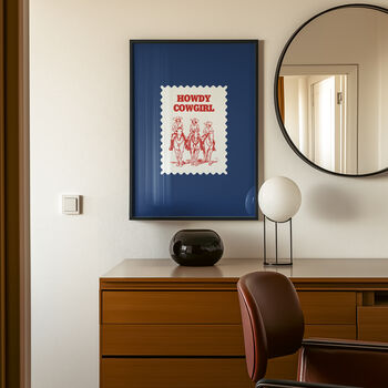 Howdy Cowgirl Western Wall Art Print, 8 of 10