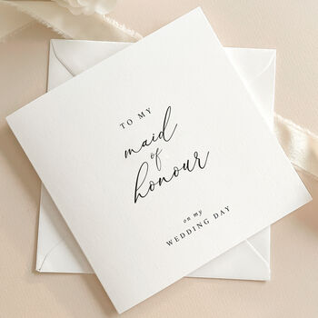 Luxury Wedding Day Card For Maid Of Honour With Wax Seal, 6 of 8