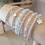 Sterling Silver Personalised Open Star Charm Initial Stretch Bracelet, thumbnail 9 of 9