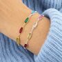 Oval Link Family Birthstone Bracelet, thumbnail 3 of 7