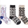 Flower Print Mid Calf Length Socks, thumbnail 1 of 4