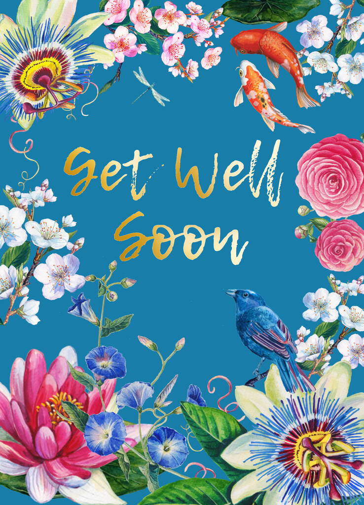 Get Well Soon Flowers And Gold Card By Rocket 68 | notonthehighstreet.com