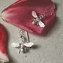 Sterling Silver Dangly Bee Earrings, thumbnail 3 of 7