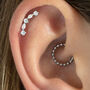 Beaded 8mm Titanium Clicker Hoop, thumbnail 1 of 5