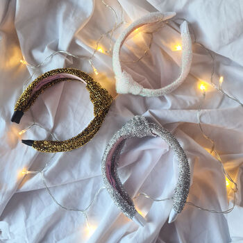 Silver Tinsel Sparkle Knot Headband, 4 of 5