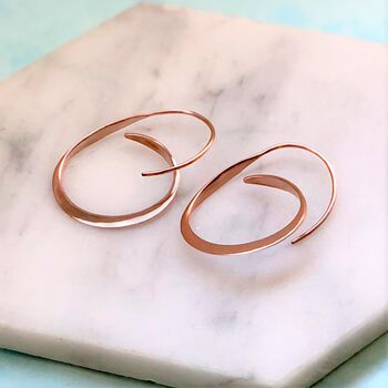 Tapered Gold Plated Sterling Silver Hoop Earrings, 6 of 7