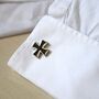 Black Cross Cufflinks Gift For Men Black Enamel Vintage Design, thumbnail 3 of 6
