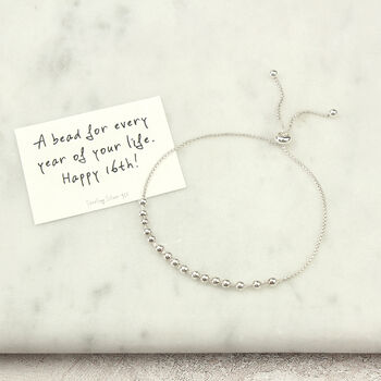 Sterling Silver 16th Birthday Bead For Each Year Bracelet, 2 of 7