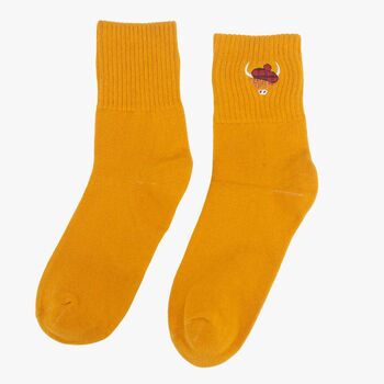 Women's Highland Cow Tartan Embroidered Cotton Ankle Socks Four Pack, 4 of 5