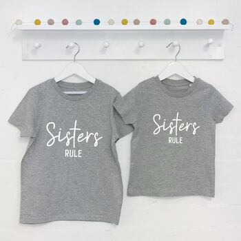 Sisters Rule. Matching T Shirt And Babygrow Set, 2 of 5