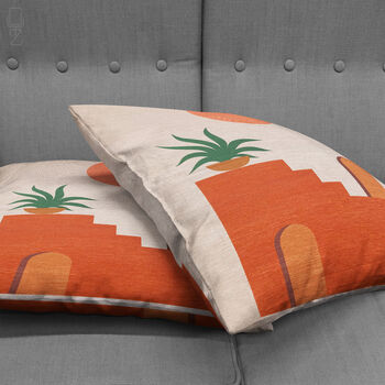 Minimalist Cushion Cover With Sun, Plant And Stairs, 4 of 7