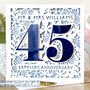 Personalised Sapphire 45th Wedding Anniversary Card, thumbnail 1 of 3