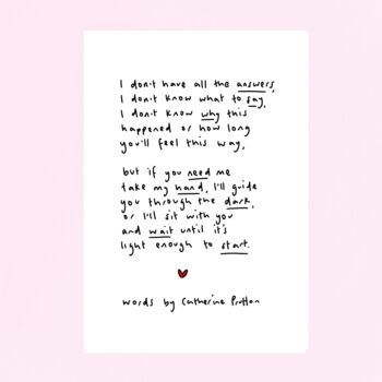 I Don't Have All The Answers Poem Print, 2 of 2