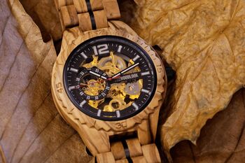 Venice Automatic Mechanical Movement Wooden Watch For Him, 6 of 7
