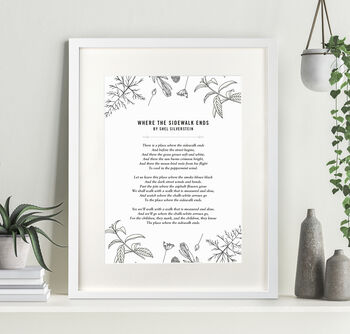 Minimalistic Black And White Floral Poem Print, 2 of 6