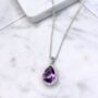 Amethyst 925 Sterling Silver Pear Drop Necklace, thumbnail 1 of 5