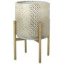 Gold Decorative Planter With Stand, thumbnail 3 of 3