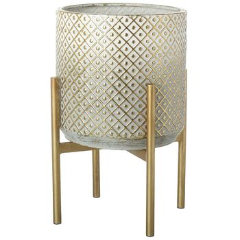 Gold Decorative Planter With Stand, 3 of 3