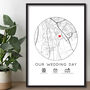 Personalised Wedding Venue Gift, Married Paper Anniversary Map Print, thumbnail 1 of 4