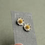 Sterling Silver Daisy Stud Earrings, thumbnail 2 of 5