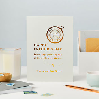 Personalised Foiled Father's Day Compass Card, 3 of 3