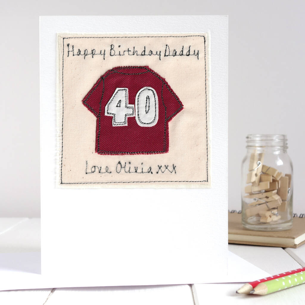 Personalised Embroidered Football Shirt Birthday Card, 1 of 10