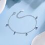 Sapphire Blue Cz Droplet Bracelet In Sterling Silver, thumbnail 5 of 12