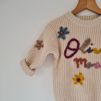 Baby And Children's Embroidered Knitted Jumper, 3 of 4