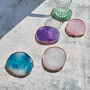 Handmade Colourful Agate Resin Coasters With Gold Edge, thumbnail 1 of 12