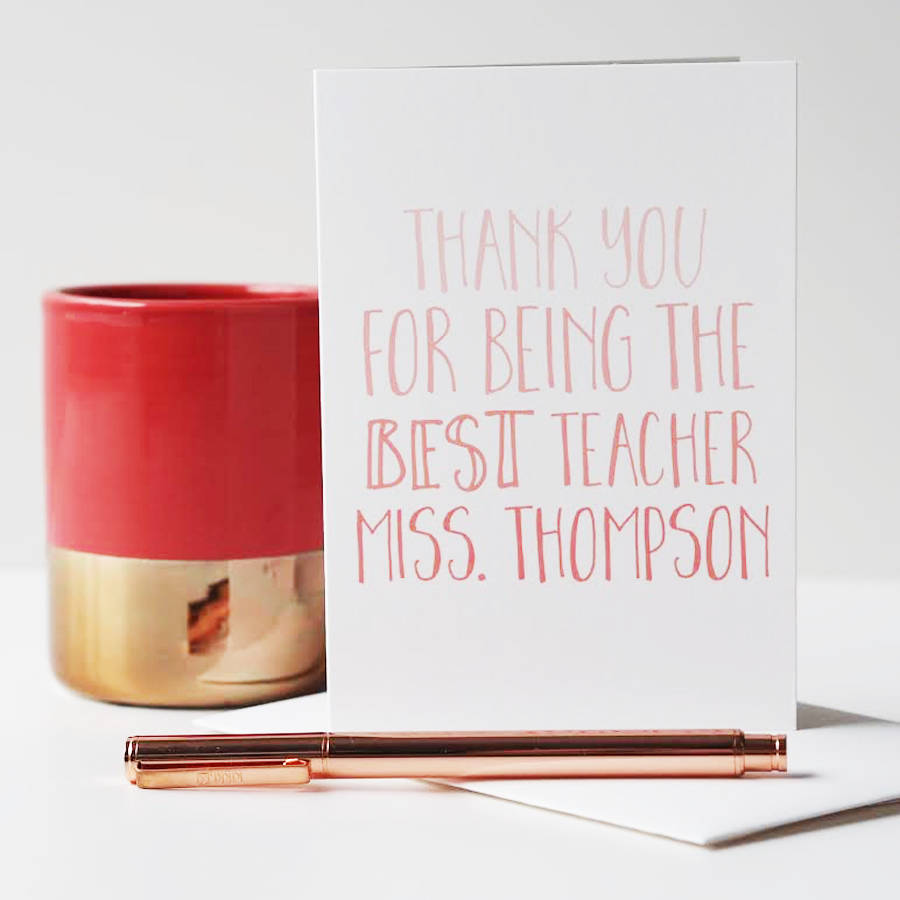 Personalised Thank You Best Teacher Card By Sweetlove Press ...