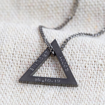 Men's Personalised Triangle Pendant Necklace, 3 of 8