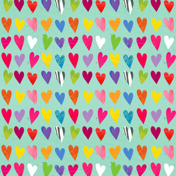 Coloured Hearts Gift Wrap Two Sheets, 2 of 5