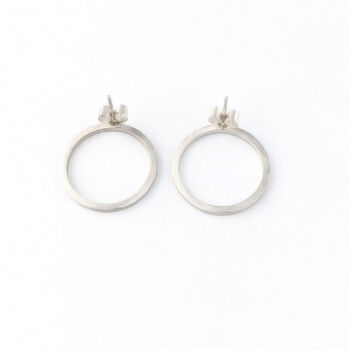 Large Recycled Silver Circle Studs, 4 of 7