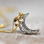 Pave Diamond Moon Necklace, thumbnail 1 of 9