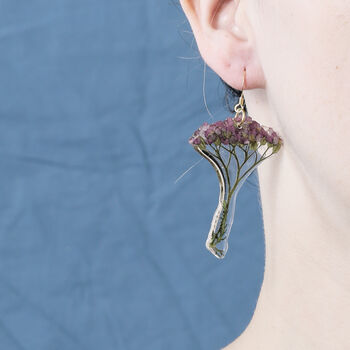 Purple Bouquet Pressed Flower Resin Earrings, 2 of 3