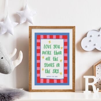 Love You More Than All The Stars In The Sky Personalised Nursery Print, 4 of 6