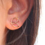 Hermione 9 Ct Rose Gold Marquise Textured Earrings, thumbnail 1 of 4